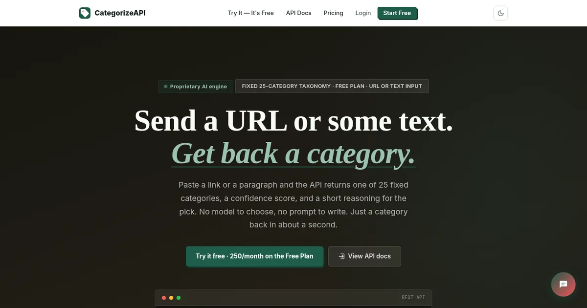 CategorizeAPI.com