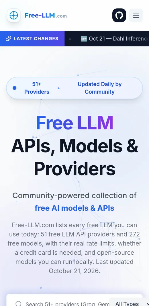 Free-LLM.com mobile