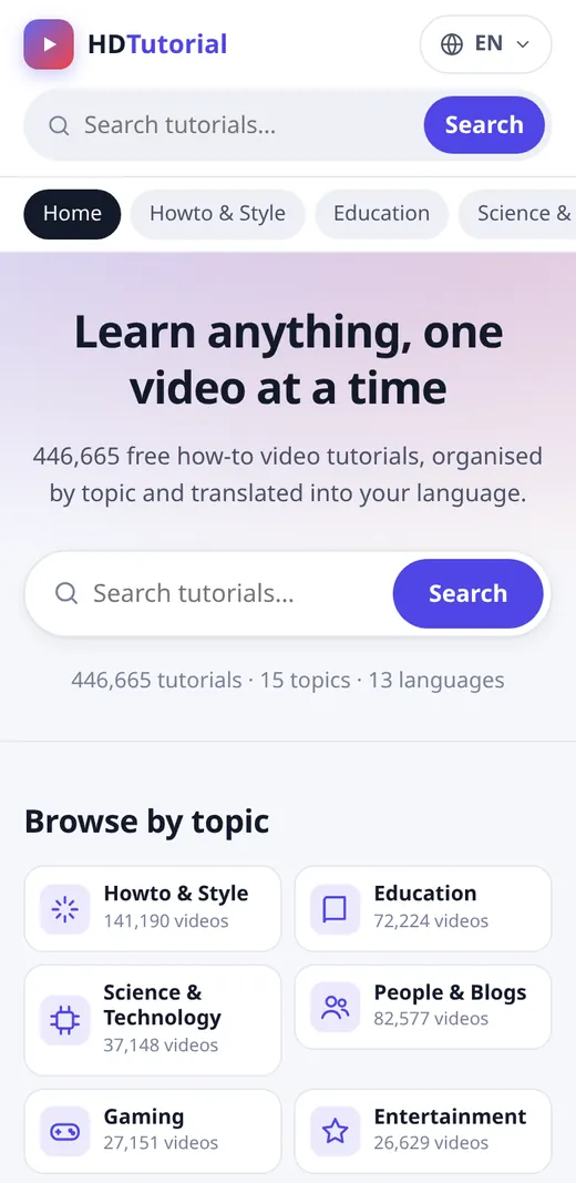 HDTutorial.com mobile
