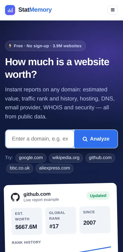StatMemory.com mobile