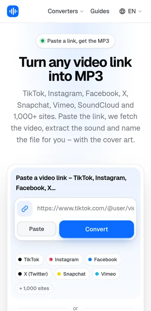 Videos-to-MP3.com mobile